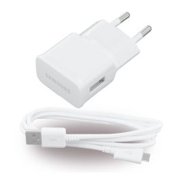 SAMSUNG hálózati töltő USB aljzat (5W + ECB-DU4AWE microUSB kábel) FEHÉR   SAMSUNG hálózati töltő USB aljzat (5W + ECB-DU4AWE microUSB kábel) FEHÉR