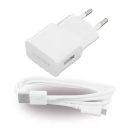   SAMSUNG hálózati töltő USB aljzat (5W + ECB-DU4AWE microUSB kábel) FEHÉR