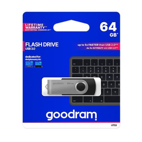 GOODRAM pendrive/USB Stick TWISTER (3.0) 64GB FEKETE