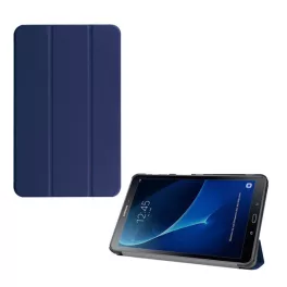   Tok álló, bőr hatású (aktív FLIP, oldalra nyíló, TRIFOLD, asztali tartó) SÖTÉTKÉK
