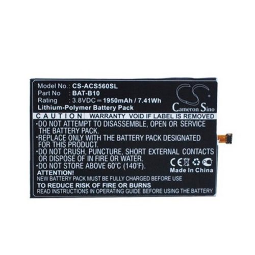 CAMERON SINO Li-Polymer akku (3.8V/1950mAh, Acer BAT-B10 kompatibilis) FEKETE