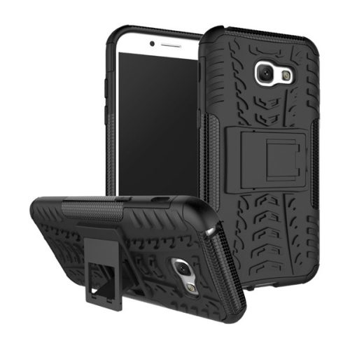 Defender szilikon telefonvédő (ütésállóság, kitámasztó, autógumi) FEKETE