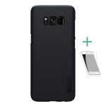 NILLKIN SUPER FROSTED műanyag telefonvédő (gumírozott, érdes felület + képernyővédő fólia) FEKETE