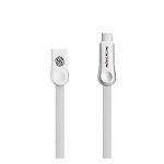 NILLKIN PLUS III adatkábel (USB - microUSB - Type-C, gyorstöltő, lapos kábel, 100cm) FEHÉR