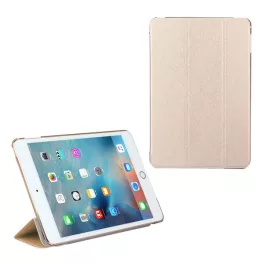   Tok álló, bőr hatású (aktív FLIP, oldalra nyíló, TRIFOLD, asztali tartó, textil minta) ARANY