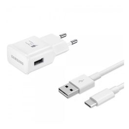SAMSUNG hálózati töltő USB aljzat (15W, gyorstöltő + EP-DR140AWE Type-C kábel 80cm) FEHÉR   SAMSUNG hálózati töltő USB aljzat (15W, gyorstöltő + EP-DR140AWE Type-C kábel 80cm) FEHÉR