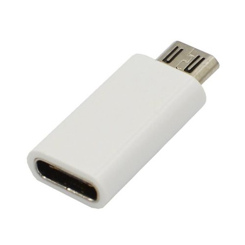 Adapter (Type-C - microUSB, adatátvitel és töltés) FEHÉR