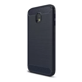   Szilikon telefonvédő (ütésállóság, légpárnás sarok, szálcsiszolt, karbon minta) SÖTÉTKÉK