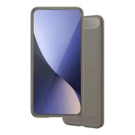   Szilikon telefonvédő (ütésállóság, légpárnás sarok, szálcsiszolt, karbon minta) SZÜRKE