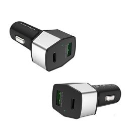   NILLKIN CELERITY autós töltő USB+Type-C aljzat (12W, PD gyorstöltő 3.0) EZÜST