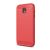 Szilikon telefonvédő (ütésállóság, légpárnás sarok, szálcsiszolt, karbon minta) PIROS