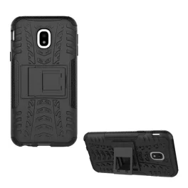   Defender szilikon telefonvédő (ütésállóság, kitámasztó, autógumi) FEKETE