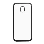 Szilikon telefonvédő (fémhatású keret) FEKETE