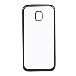 Szilikon telefonvédő (fémhatású keret) FEKETE
