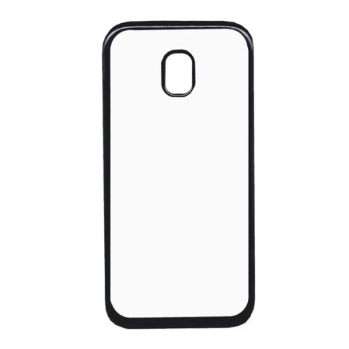 Szilikon telefonvédő (fémhatású keret) FEKETE