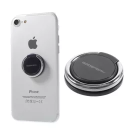   MERCURY RING tartógyűrű (fém, ragasztható, telefon tartó, kitámasztó, 360°) FEKETE/EZÜST