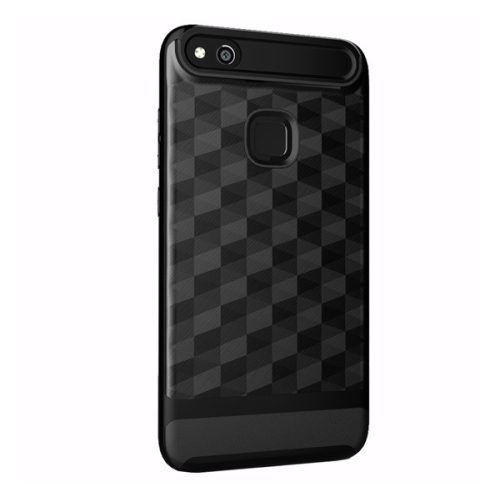Defender szilikon telefonvédő (ütésállóság, 3D, rombusz) FEKETE