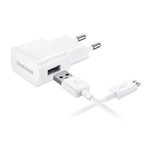 SAMSUNG hálózati töltő USB aljzat (8W + ECB-DU4AWE/ECB-DU68WE microUSB kábel) FEHÉR