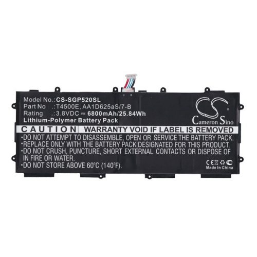 CAMERON SINO Li-Polymer akku (3.8V/6800mAh, Samsung AA1D625aS/7-B kompatibilis) FEKETE