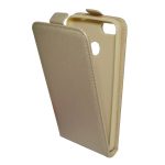 Tok álló, bőr hatású (FLIP, lefelé nyíló, szilikon tartó) ARANY