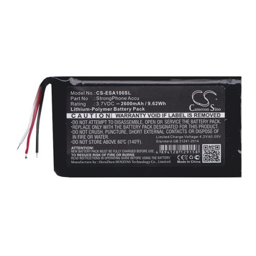 CAMERON SINO Li-Polymer akku (3.7V/2600mAh, Evolveo StrongPhoneAccu kompatibilis) FEKETE