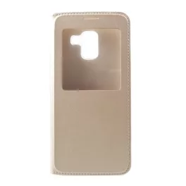   Tok álló, bőr hatású (FLIP, oldalra nyíló, ablakos) ARANY
