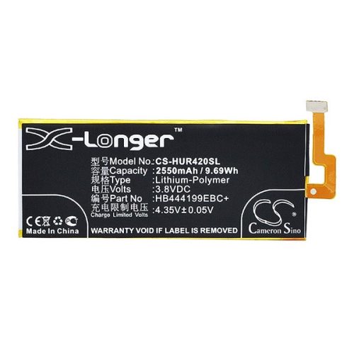 CAMERON SINO Li-Polymer akku (3.8V/2550mAh, Huawei HB444199EBC+ kompatibilis) FEKETE