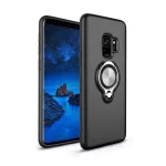 Szilikon telefonvédő (ütésállóság, tartógyűrű, 360°) FEKETE