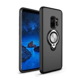Szilikon telefonvédő (ütésállóság, tartógyűrű, 360°) FEKETE   Szilikon telefonvédő (ütésállóság, tartógyűrű, 360°) FEKETE