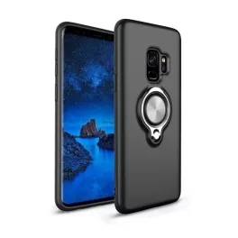   Szilikon telefonvédő (ütésállóság, tartógyűrű, 360°) FEKETE