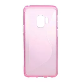 Szilikon telefonvédő (S-line, karbon minta) RÓZSASZÍN