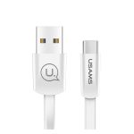 USAMS U2 adatkábel (USB - Type-C, gyorstöltő, lapos kábel, 120cm) FEHÉR