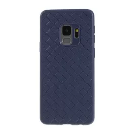   Szilikon telefonvédő (bőr hatású, fonott minta) SÖTÉTKÉK