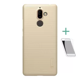   NILLKIN SUPER FROSTED műanyag telefonvédő (gumírozott, érdes felület + képernyővédő fólia) ARANY