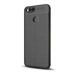 Szilikon telefonvédő (ütésállóság, bőr hatású, varrás minta) FEKETE