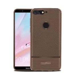   Szilikon telefonvédő (ütésállóság, bőr hatású, szálcsiszolt) BARNA