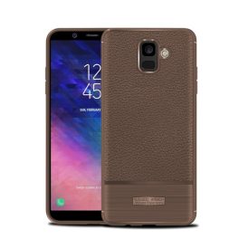 Szilikon telefonvédő (ütésállóság, bőr hatású, szálcsiszolt) BARNA   Szilikon telefonvédő (ütésállóság, bőr hatású, szálcsiszolt) BARNA