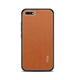   MOFI HONOR szilikon telefonvédő (bőr hatású hátlap, fonott minta) BARNA