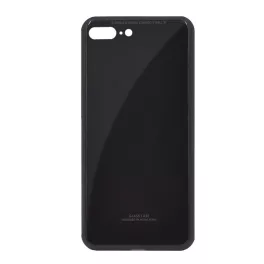   Műanyag telefonvédő (ütésállóság, üveg hátlap) FEKETE