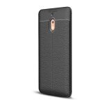 Szilikon telefonvédő (ütésállóság, bőr hatású, varrás minta) FEKETE