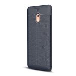 Szilikon telefonvédő (ütésállóság, bőr hatású, varrás minta) SÖTÉTKÉK