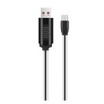 HOCO U29 adatkábel (USB - Type-C, gyorstöltő, törésgátló, LED kijelző, 100cm) FEHÉR