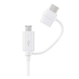   SAMSUNG adatkábel 2in1 (USB - microUSB/Type-C , 150cm) FEHÉR
