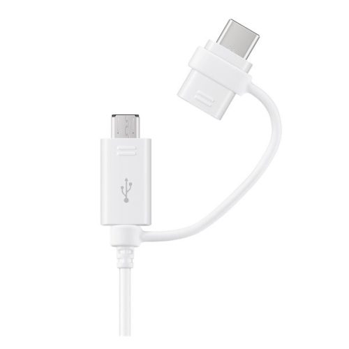 SAMSUNG adatkábel 2in1 (USB - microUSB/Type-C , 150cm) FEHÉR