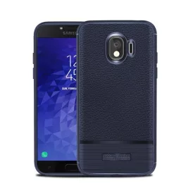   Szilikon telefonvédő (ütésállóság, bőr hatású, szálcsiszolt) SÖTÉTKÉK