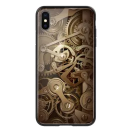  NILLKIN GEAR szilikon telefonvédő (ütésállóság, üveg hátlap, fogaskerék) BARNA