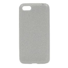   Szilikon telefonvédő (műanyag belső, csillogó hátlap) EZÜST