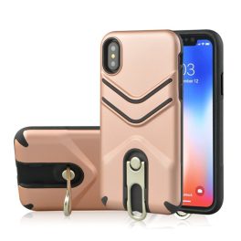 Defender műanyag telefonvédő (ütésállóság, gumírozott, fém kitámasztó) ROZÉARANY   Defender műanyag telefonvédő (ütésállóság, gumírozott, fém kitámasztó) ROZÉARANY