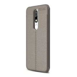   Szilikon telefonvédő (ütésállóság, bőr hatású, varrás minta) SZÜRKE