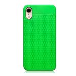 Szilikon telefonvédő (műanyag hátlap, lyukacsos) VILÁGOSZÖLD